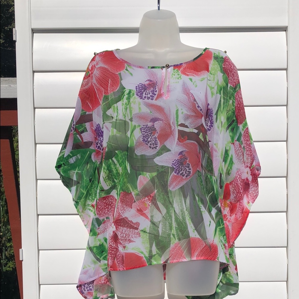 Jennifer Lopez Asymmetrical Dolman Sleeve Swim Coverup - Picture 2 of 10